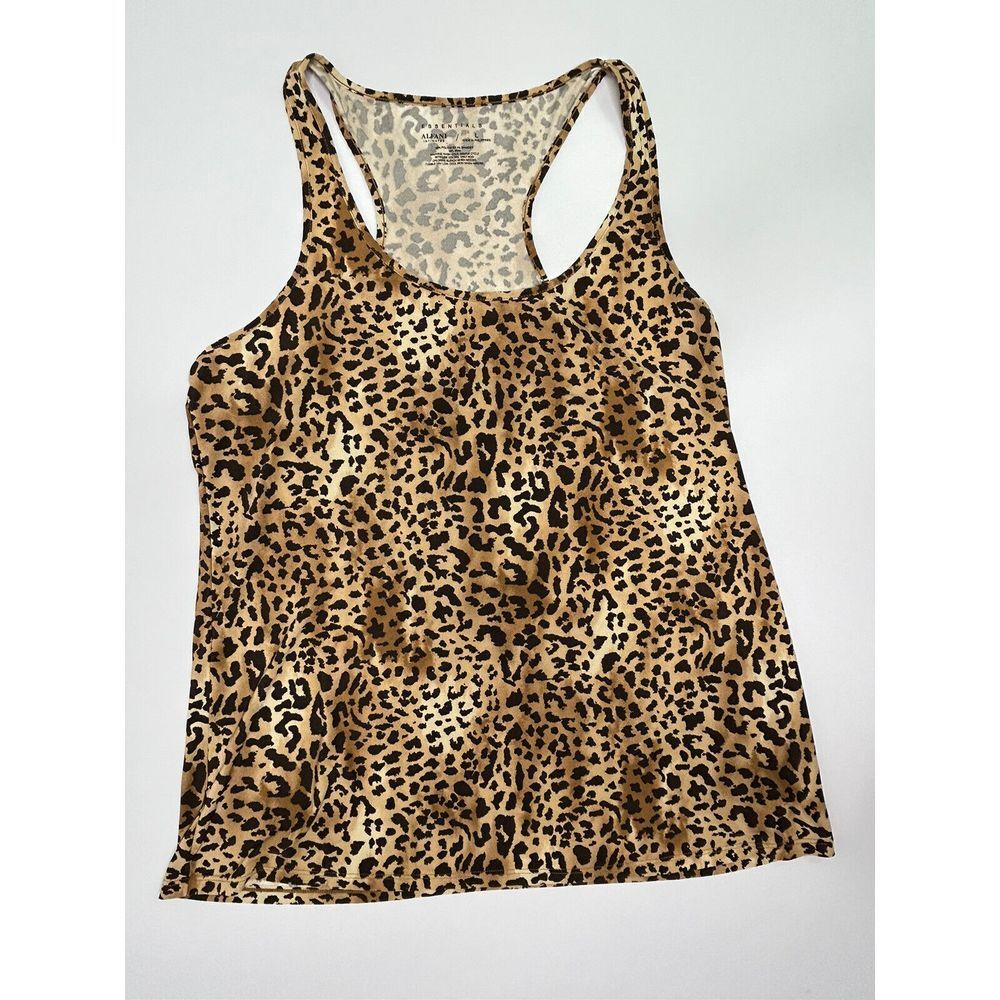 Alfani Intimates Leopard Print Sleepwear Tank Top Women's Size Large
